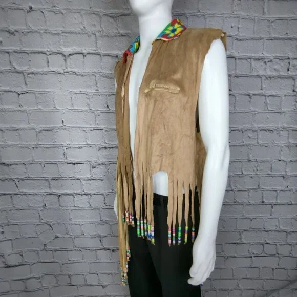 60's Flower Child Handmade Vest and Bell Bottom Jean Costume, Women's XL - Picture 5 of 14